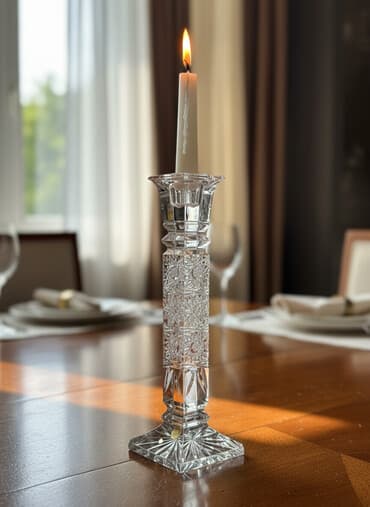 Kəsimli kristal şamdan.Cexiyadan almisam bakidan yox yeni 180dollara