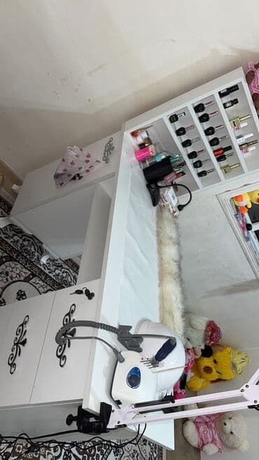 дачный набор стол и стулья: Manikür stol dəsti – tam komplekt - Ağ rəngdə funksional manikür — 2