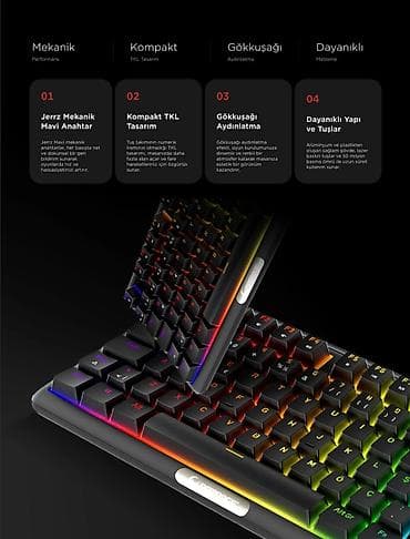 macbook pro: Rampage Claw Red Switch Rgb Q Mekanik Klavye Gaming Klavye Oyuncu — 3