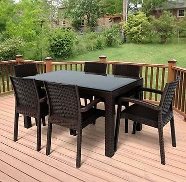 stol ucuz: Yeni, Dördbucaq masa, 6 stul, Açılmayan, Stullar ilə, Plastik, Türkiyə — 6