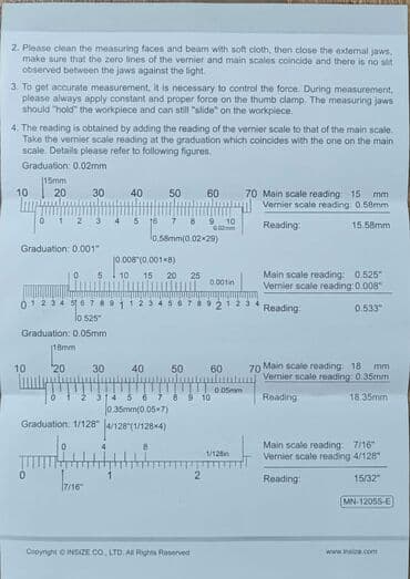 külək ölçən cihaz: Ştangen `````````````````````````````````````` Vernier Caliper — 7