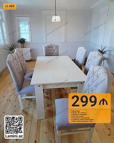 stulla: Qonaq otağı üçün, Açılmayan, 6 stul — 1