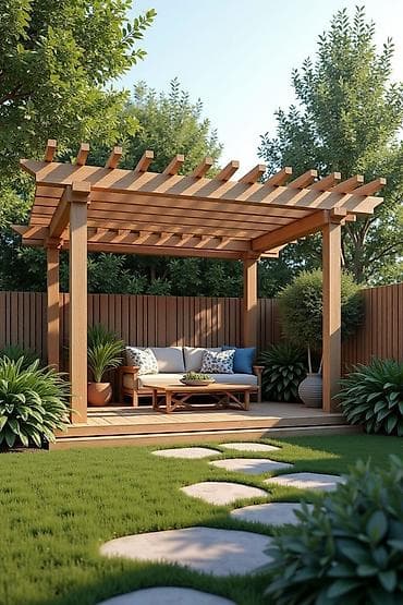 tonla su sifarişi: Açıq məkan üçün taxta pergola - İstifadə sahəsi: həyət, bağ, teras — 2