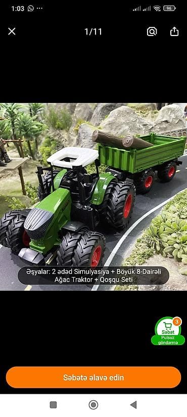 Oyuncaq Traktor və Qoşqu Seti – 2 ədəd simulyasiya detallı model lalafo.az -da Oyuncaq Traktor və Qoşqu Seti – 2 ədəd simulyasiya detallı model