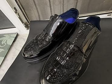 Şəxsi əşyalar: Kişi üçün laklı dəridən slip-on tuflilər - Rəng: qara, yüksək — 1