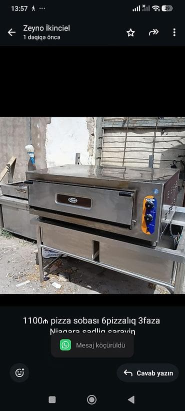 pizza sobası: 1100₼ pizza sobası 6pizzalıq 3faza Niaqara şadliq sarayin 0272 — 1