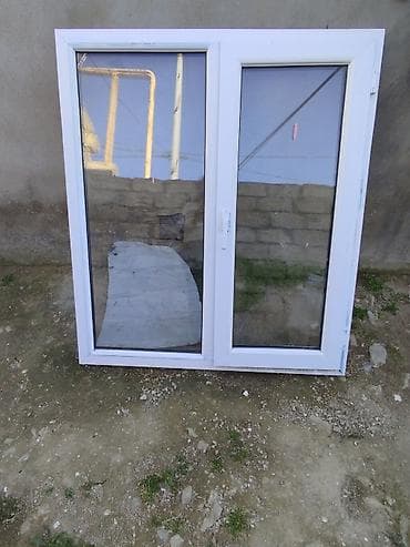 balka: Plastik pəncərə çərçivəsi – ikitətli model - Material: ağ PVC profil - — 1