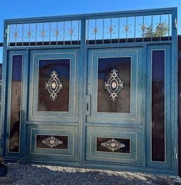 Dəmir Həyət darvazası, Mexaniki, Qapı ilə, rəng - Qara