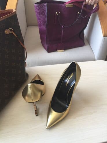 ysl libre qiyməti: Tuflilər, Ölçü: 37.5, rəng - Qızılı, Yeni — 4