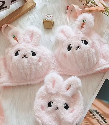 yaşıl kişi koynəkləri: Şirin Dovşan Dizaynlı İç Geyim Dəsti - Tərkib: 2 hissə – yumşaq — 2