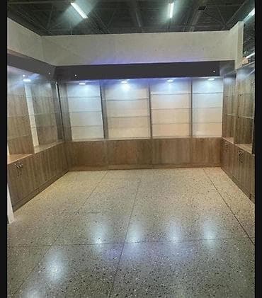 https:promo.bizon.az: Mağaza vitrin mebeli – künc modullu sistem - Material: ağac fakturalı — 1