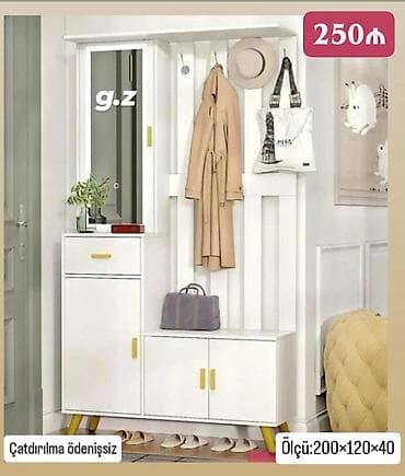 Новый, Распашной, 1 дверь Прямой шкаф, Шкаф в прихожей, Азербайджан