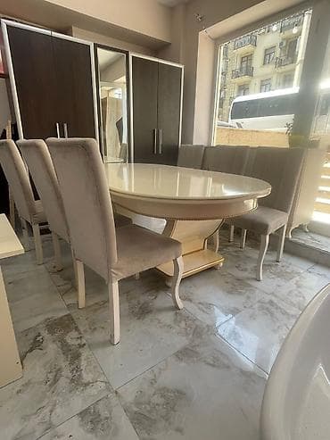 Qonaq otağı üçün, Açılmayan, Oval masa, 6 stul lalafo.az -da Qonaq otağı üçün, Açılmayan, Oval masa, 6 stul