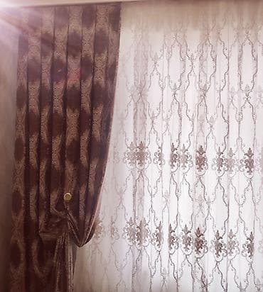 8 mart gullar: Zərif klassik üslubda pərdə dəsti - Dəst: iki tərəfli ağır dekor — 2