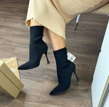 женские черные ботильоны: Zara, Размер: 36, цвет - Черный, Новый — 1