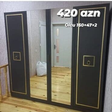 şkaf ucuz: Yeni, Açılan, 2 qapılı Düz dolab, Qarderob, paltar dolabı, Azərbaycan — 10