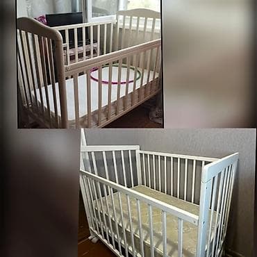 Oğlan və qız üçün, Dördbucaq, Beşik, Dəstsiz, Matras ilə, Yellənmə mexanizmsiz