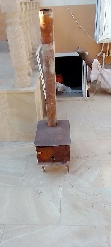 qapi: Metall soba (odunla işləyən) - Material: qalın metaldan hazırlanmış — 2