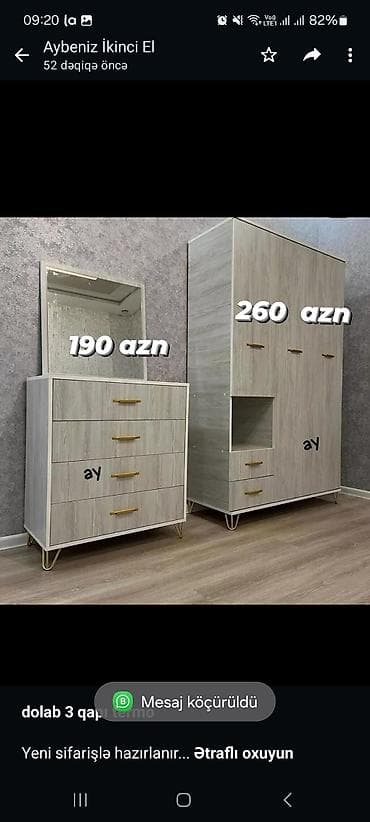 acıq dolab: *dolab 3 qapı* *termo* Yeni sifarişlə hazırlanır *Rəng seçimi var — 1