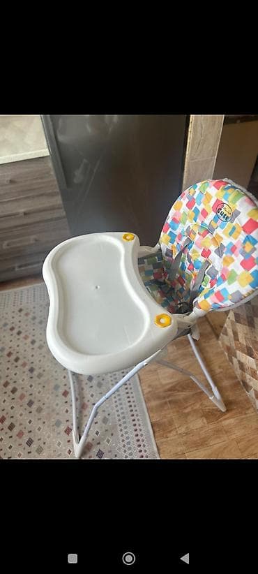 uşaq üçün stol: Uşaq yemək stulu – Dollina Cute - Rəngarəng naxışlı yumşaq oturacaq — 2