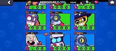 Brawl Stars hesabı – geniş döyüşçü kolleksiyası və resurslarla Ümumi