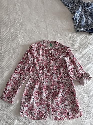 Рубашка, Для девочек, 8 - 9 лет, Benetton