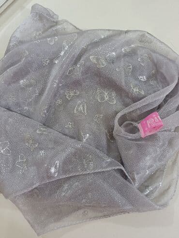 женские красные шарфы: Gümüşü parıltılı şifon şərf - Brend: Pank Accessories (etiket — 1