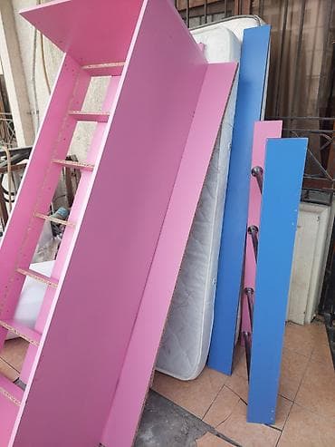 lamini mebel: Oğlan və qız üçün, Çarpayı, Matras ilə, Siyirməsiz, Laminat — 3