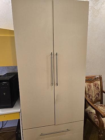 qapilari: 2 qapılı, Siyirməli, Bej, Digər material, Açılan, Düz dolab — 1