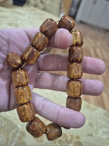 kehraba tesbeh satisi: Təsbeh / Bilərzik – qəhvəyi-qızılı naxışlı muncuqlardan - Material — 4