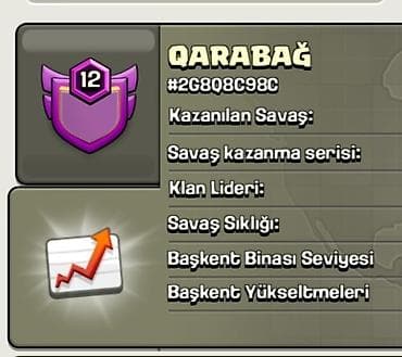 i̇ş: Clash of Clans klanı – QARABAĞ - Klan nişanı: səviyyə 12 - Klan ID — 1