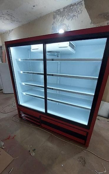 Mağaza/market üçün ikitərlı vitrin soyuducu - Geniş ön vitrin: İki