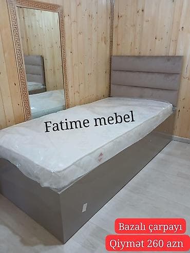 d10 mebel: Bazalı tək nəfərlik çarpayı - Ölçü: təxmini 90×190 sm (tək nəfərlik) — 2