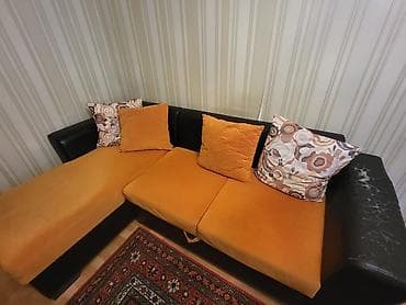 Divanlar: Narıncı rəngli L formalı künc divan - Ölçü: təxmini 230 x 150 sm — 4