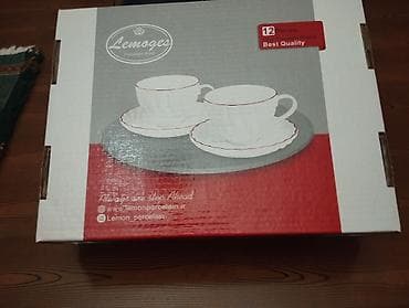 Çay dəsti, rəng - Ağ, Farfor