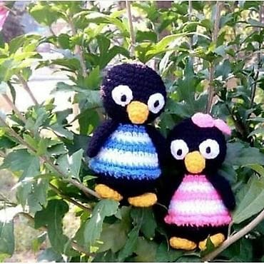 silah oyuncaq: Amigurumi toxunma oyuncaq dəsti – pingvin cütlüyü - Modellər: 2 ədəd — 1