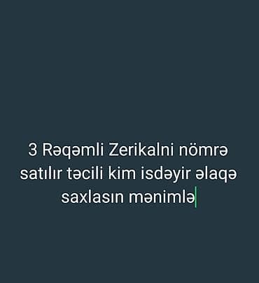 Məhsul: 3 rəqəmli “zerikali” (ayna tipli/oxşar ardıcıllıqlı) xüsusi