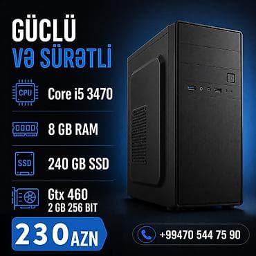 Core i5 3470, 8 gb ram 240 gb ssd, Vga Gtx 460 2 gb 256 bit keys