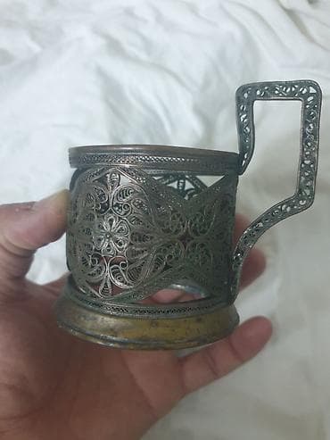 icki: Fincanlar, rəng - Gümüşü, Metal, 1 əd — 1