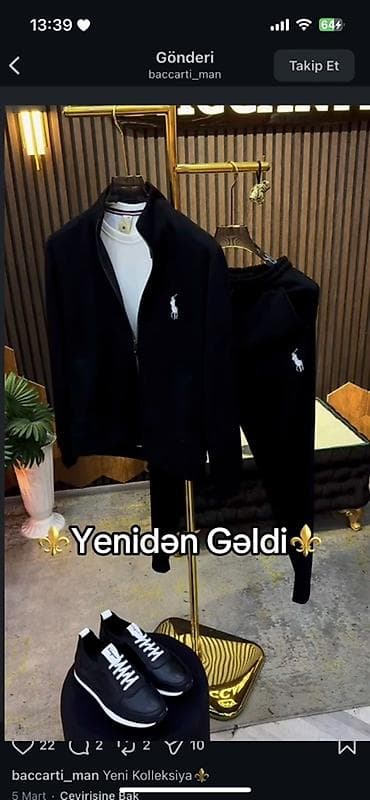 dini geyim: Kişi idman dəsti – qara rəngdə tam dəst - Yuxarı hissə: fermuarlı — 1