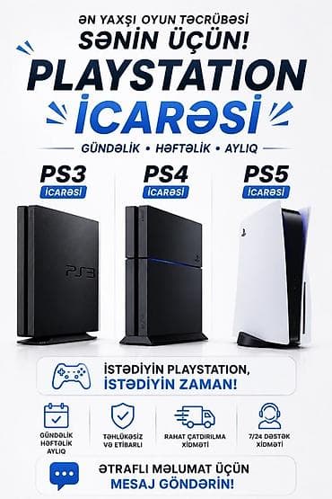 teqi playstation: PlayStation icarəsi – PS3, PS4, PS5 - Gündəlik, həftəlik və aylıq — 1