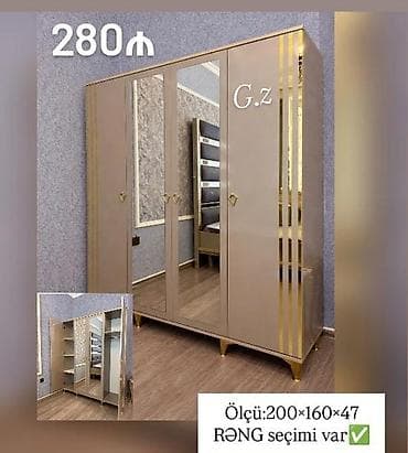 Yeni, 4 qapılı, Güzgülü, Digər rəng, Digər material, Açılan, Düz dolab lalafo.az -da Yeni, 4 qapılı, Güzgülü, Digər rəng, Digər material, Açılan, Düz dolab