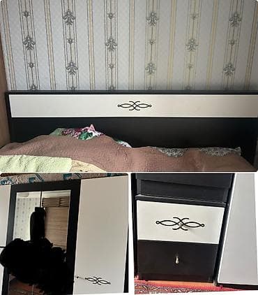 termo: Двуспальная кровать, Шкаф, Трюмо, Тумба, Б/у — 1