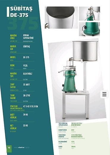 separator qiyməti: Süd seperatoru Subitas 375 Lt bir saat ərzində 375 litr südün qaymaq — 2