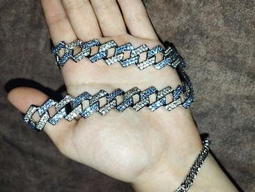 bujuteriyalar: Buz kubalı zəncir boyunbağı - Dizayn: Kalın “Cuban link” (kubalı) — 2