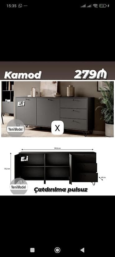 kitab refi modelleri: Kamod – Yeni model - Rəng: tünd boz/qaranlıq ton - Ölçülər: 183.6 sm — 1