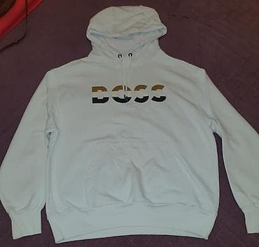 Məhsul: BOSS kapüşonlu svitşört (hoodie) Mvə L bədənə gedən - Rəng: ağ — 1