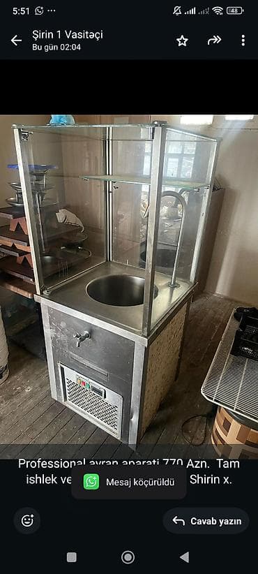 Professional ayran aparati 770 Azn. Tam ishlek veziyyetde. Unvan