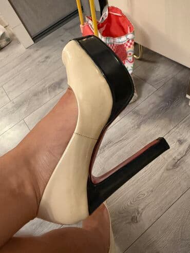 4xl nece razmerdi: Tuflilər, Ölçü: 37, rəng - Bej, İşlənmiş — 4