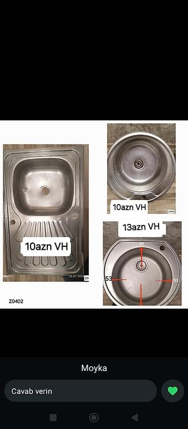 ucuz su: Məişət və santexnika üçün müxtəlif məhsullar: - Paslanmayan polad — 1